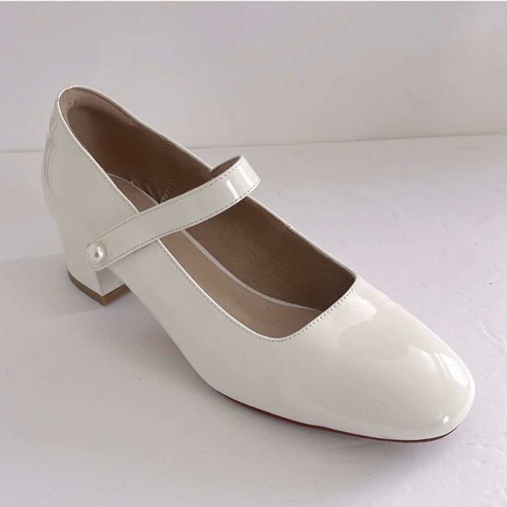 Naiyee Mary Jane Women Chunky Block Heel Square Toe Vegan Leather Size 8 US - Picture 4 of 8